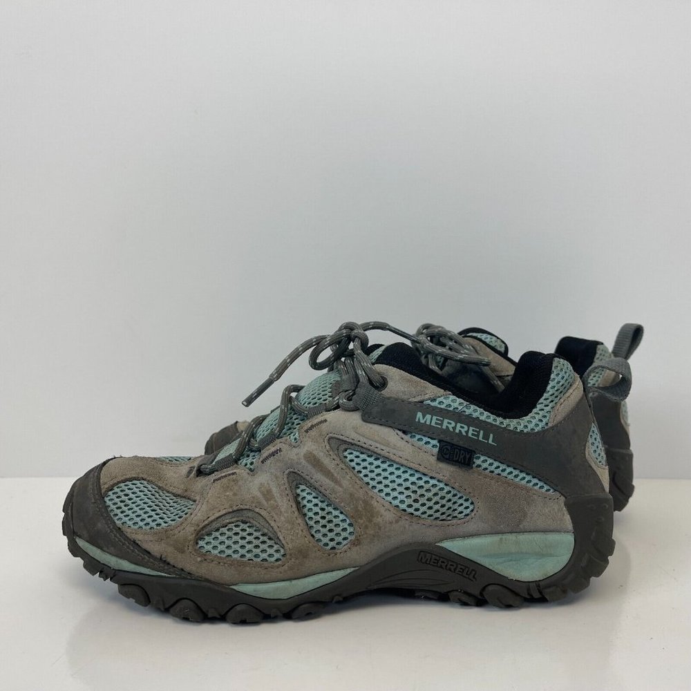 Merrell Yokota 2 Hiking Shoes Waterproof Blue Brown Womens Size 7.5